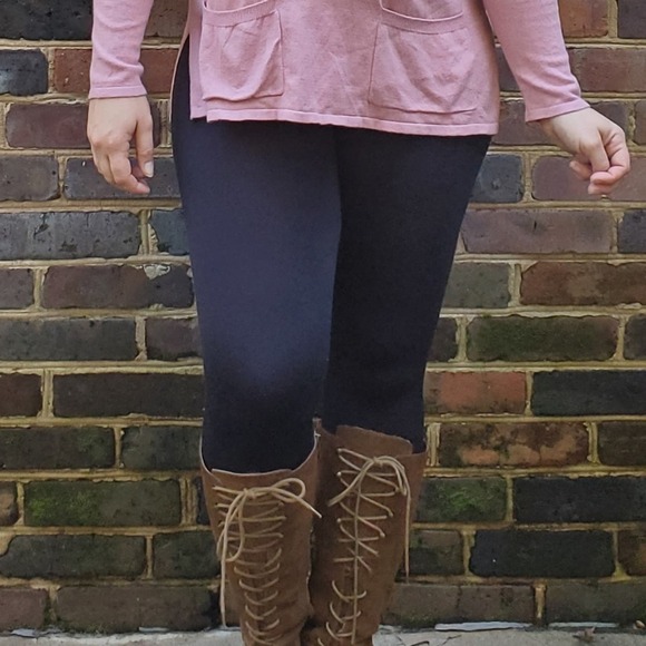 New Mix fleece lined high waist leggings black one size - Picture 1 of 2